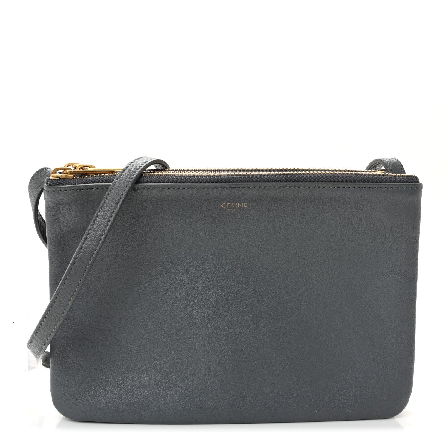 Celine Lambskin Small Trio Crossbody Bag Medium Grey 1 of 12