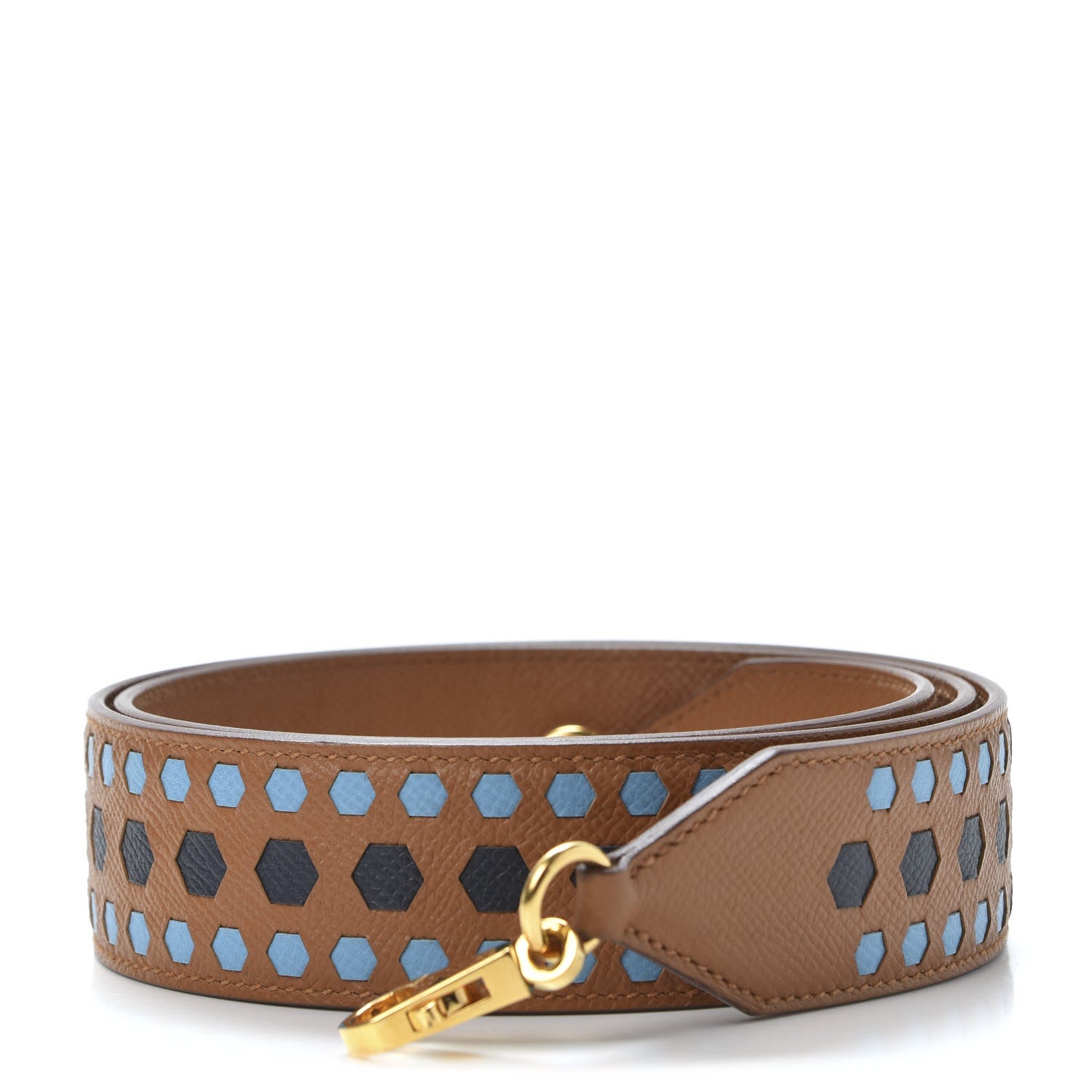Hermes Epsom 40mm Hexagon Tressage Shoulder Strap Gold 1 of 4