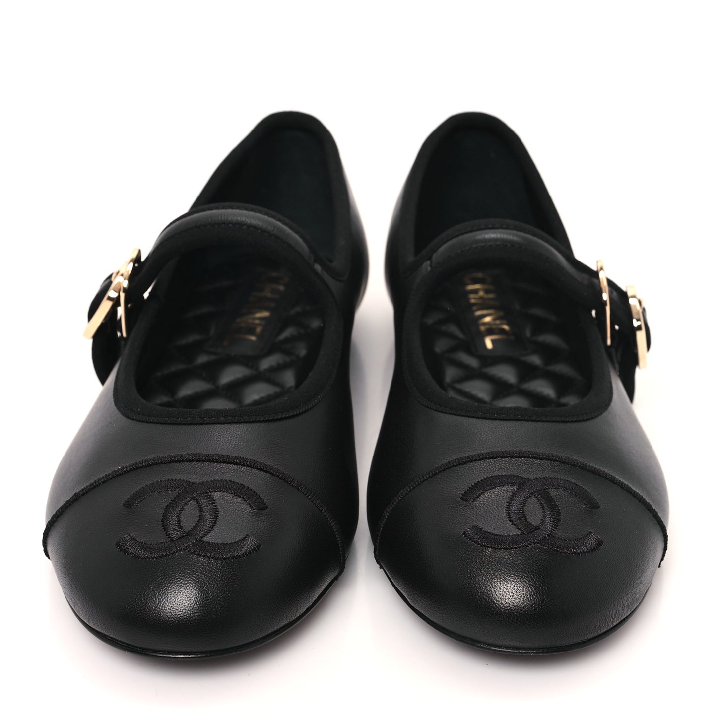 Lambskin Mary Jane Flats 37.5 Black