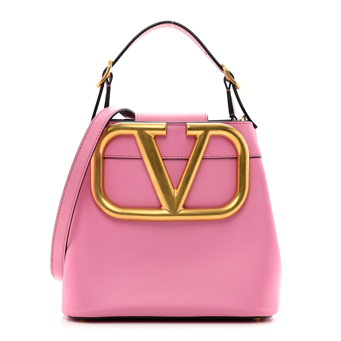 Smooth Calfskin Supervee Top Handle Bag Pink