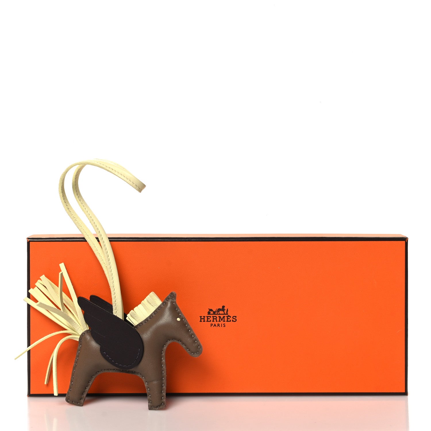 Hermes Milo Lambskin Grigri Rodeo Pegase Horse Bag Charm PM Etoupe Jaune Milton Rouge Sellier 5 of 5
