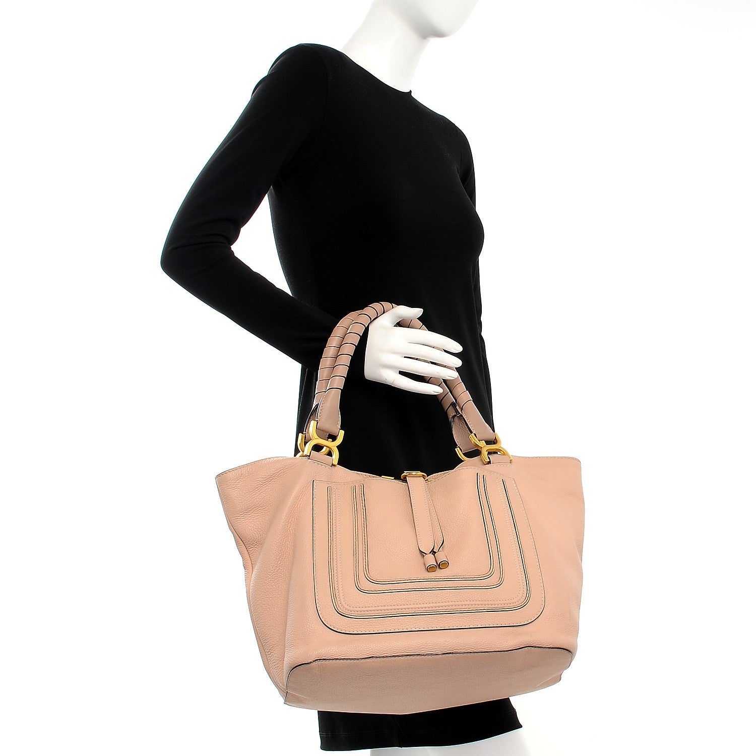 Chloe Calfskin Large New Marcie Tote Blush Nude 2 of 10