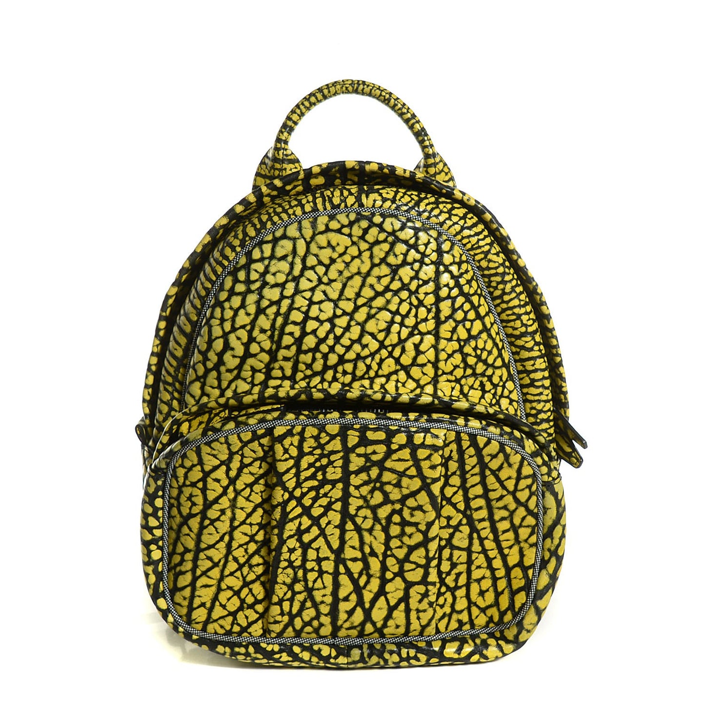 Textured Lambskin Dumbo Backpack Citron Matte Black Hardware