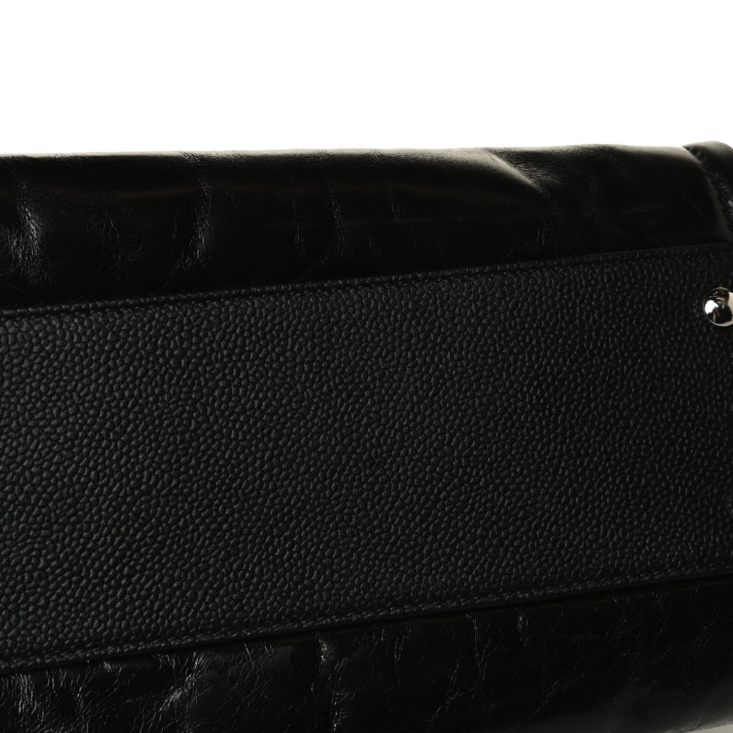 Glazed Calfskin Small Deauville Tote Black