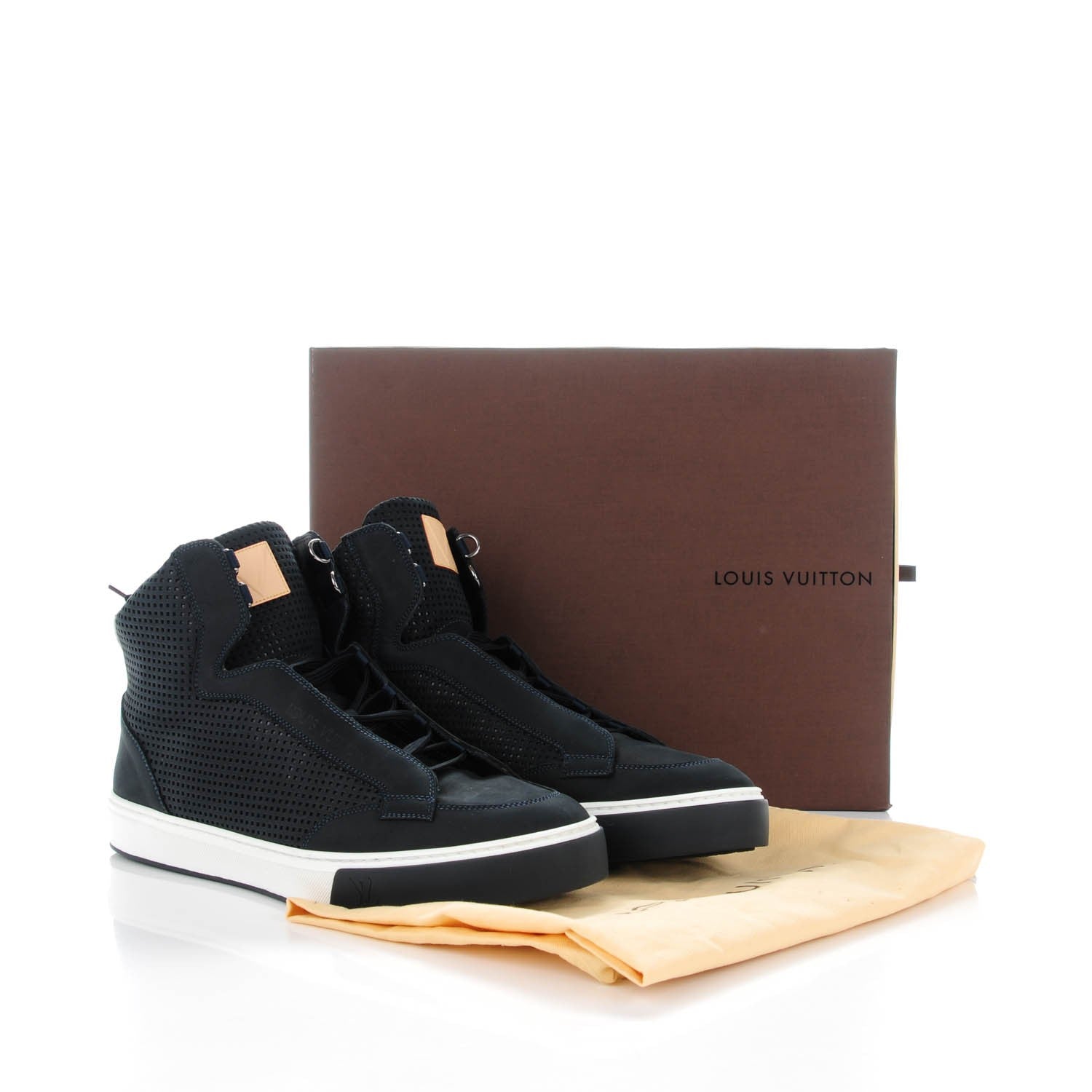 Louis Vuitton Nubuck Speaker High Top Sneakers 9 Marine 6 of 6