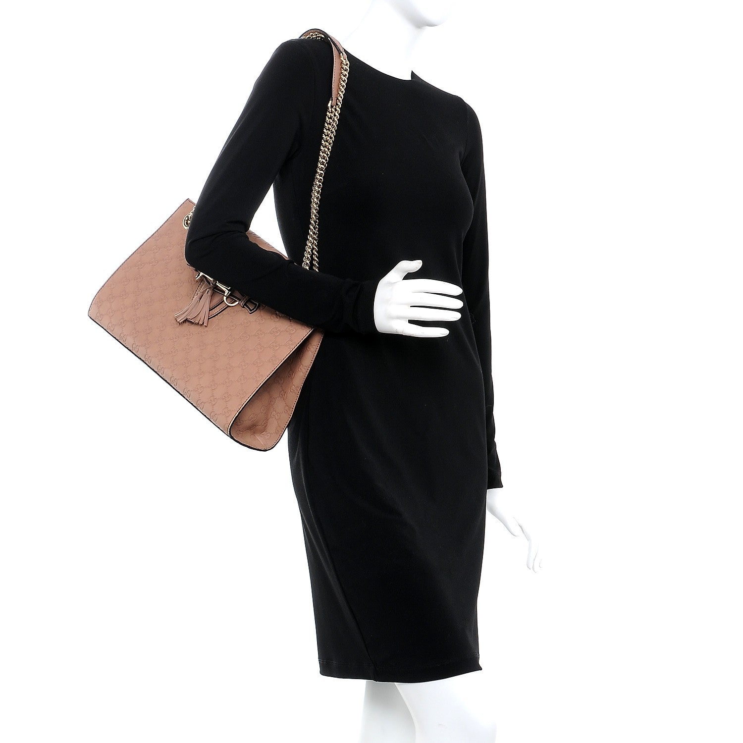 Gucci Guccissima Large Emily Chain Shoulder Bag Camelia 2 of 7