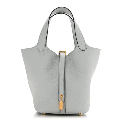 Hermes Taurillon Clemence Picotin Lock 18 PM Bleu Pale 1 of 11