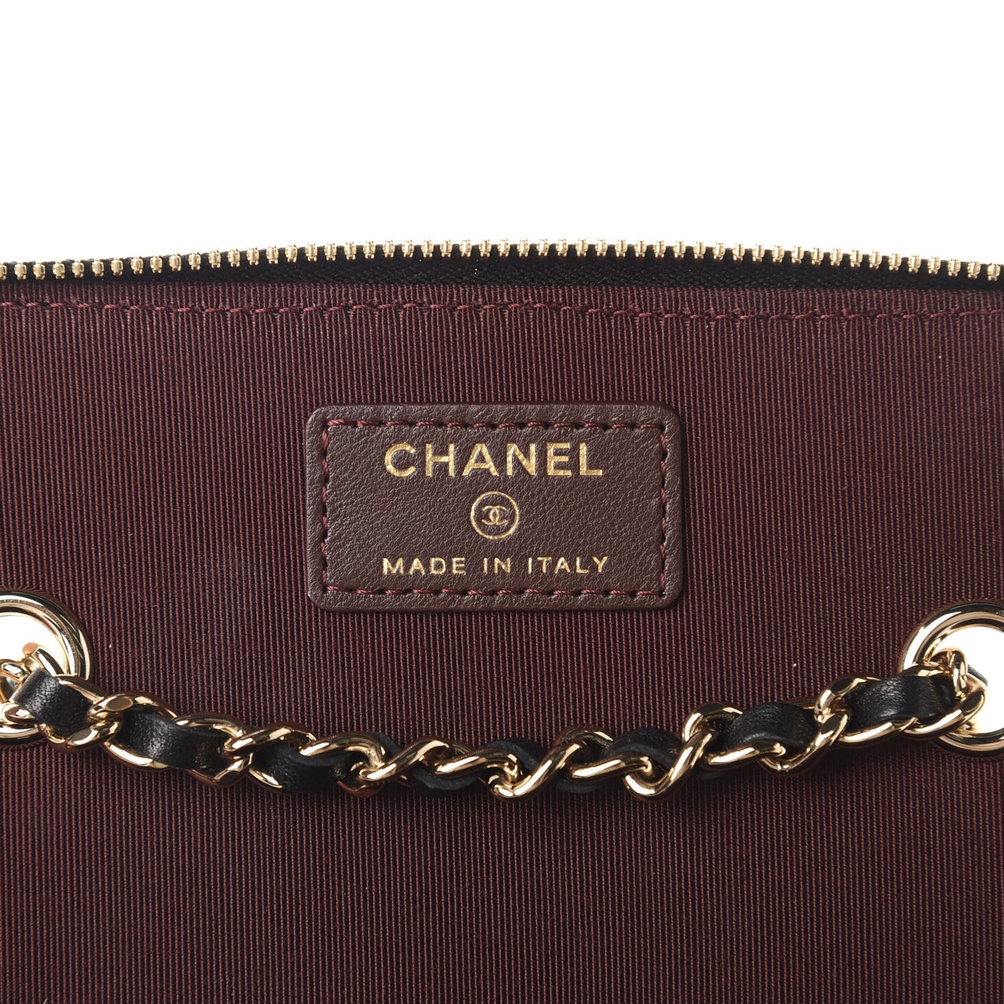 Lambskin Quilted Small Vanity Case With Chain Black