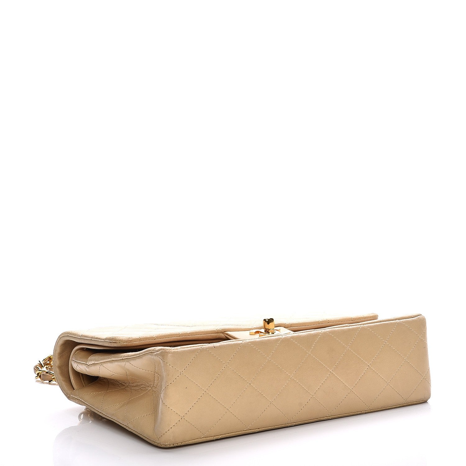 Chanel Lambskin Quilted Medium Double Flap Beige 4 of 19