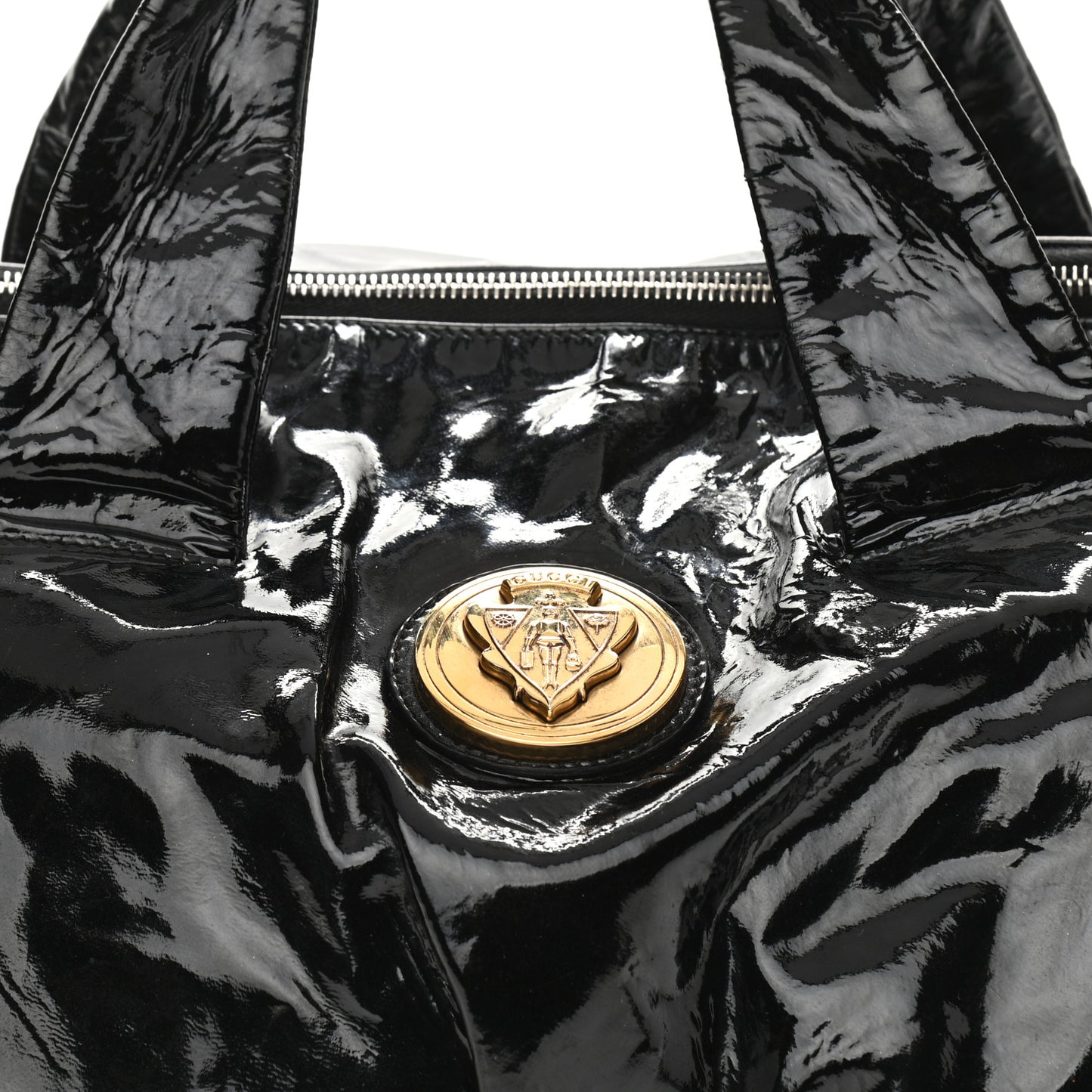 Patent Medium Hysteria Top Handle Bag Black