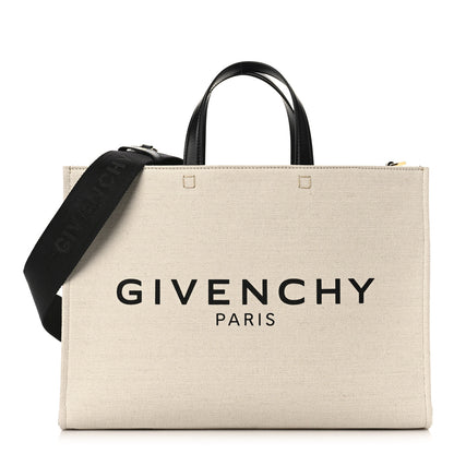 Givenchy Canvas Medium Tote Beige Black 1 of 8