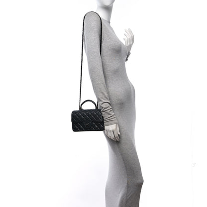 Chanel Lambskin Quilted Mini Top Handle Rectangular Flap So Black 2 of 11