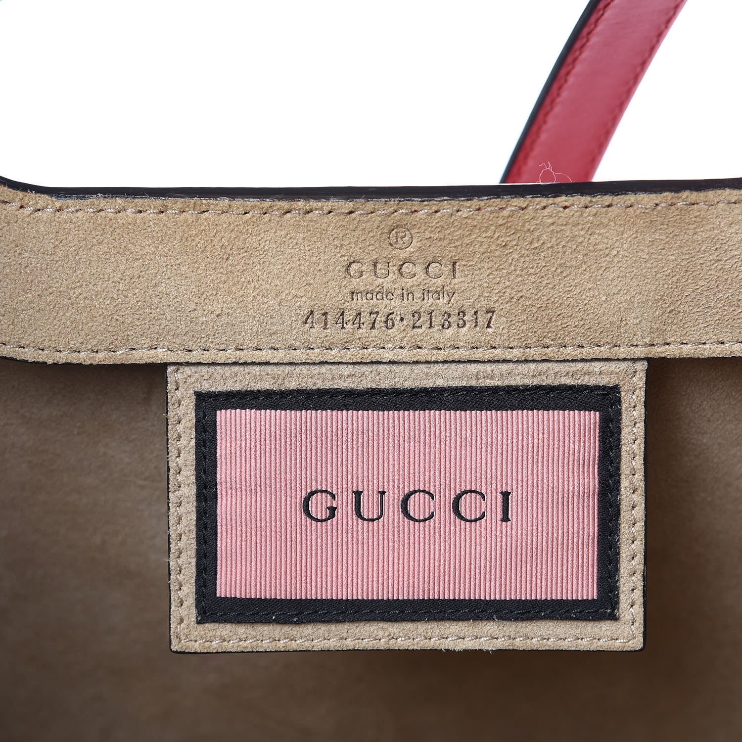 Gucci Calfskin GucciGhost Real Medium XL Tote Hibiscus Red 6 of 16