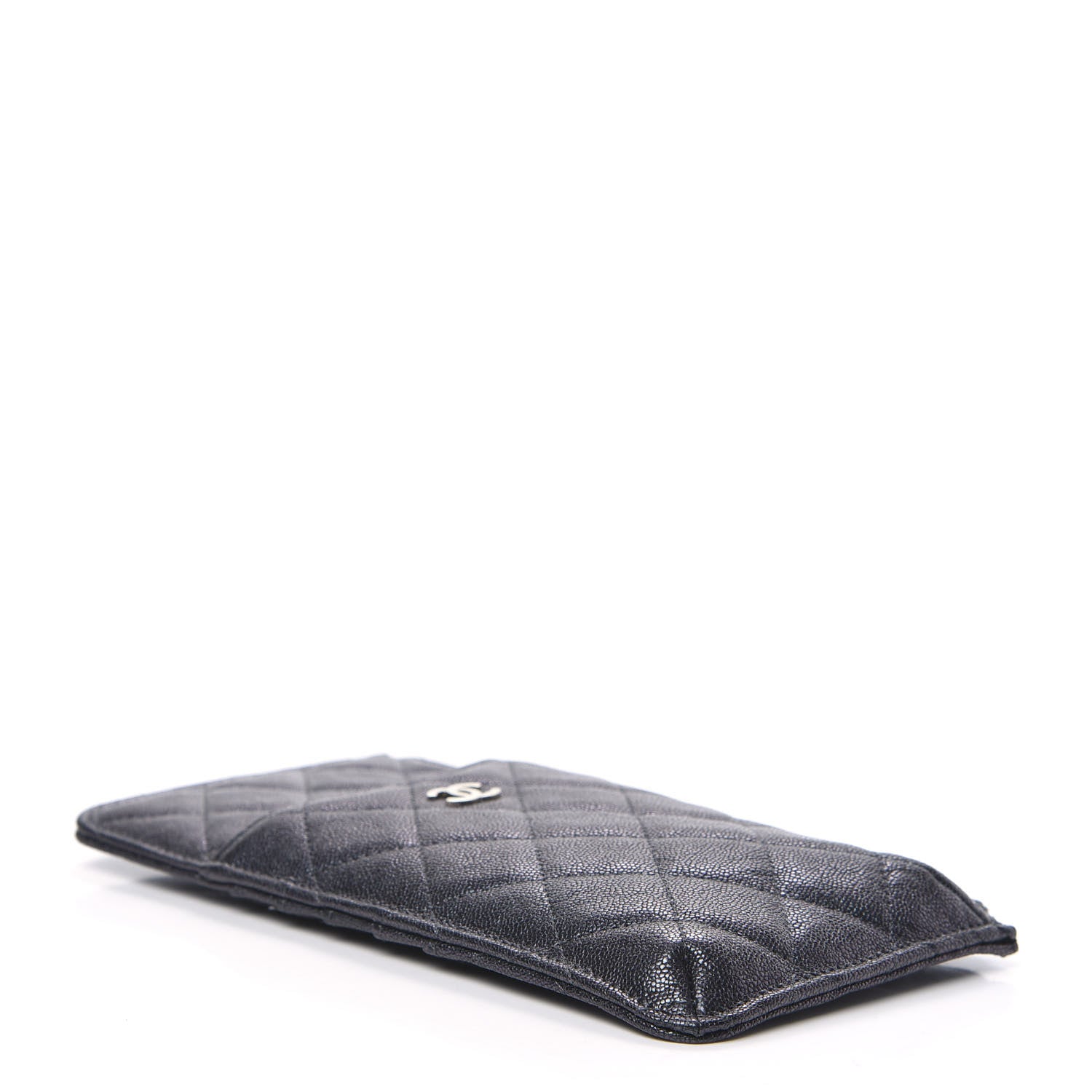 Chanel Iridescent Caviar Quilted Classic Flat Wallet Pouch Black 4 of 10