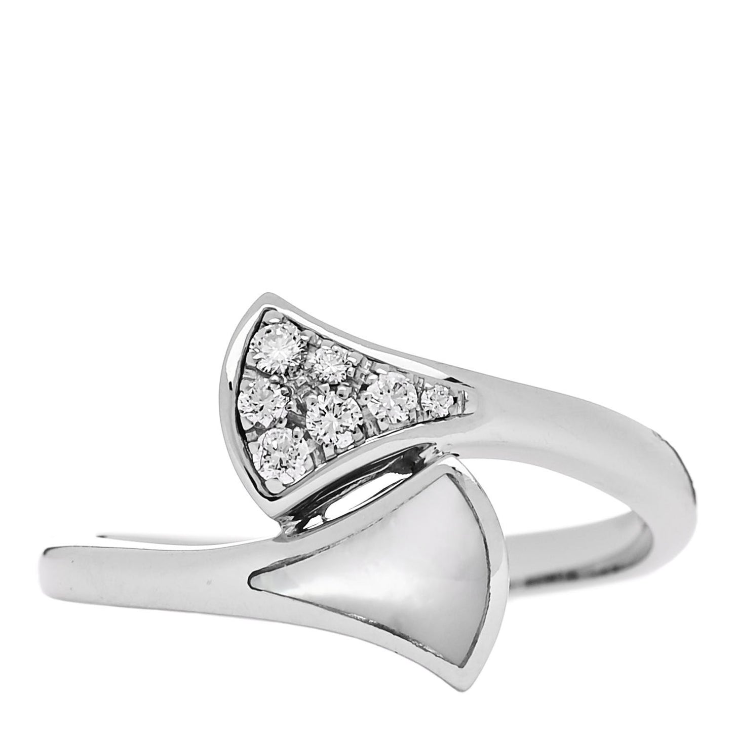 18K White Gold Mother of Pearl Diamond Divas' Dream Ring 54 7