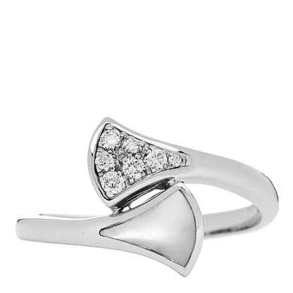 Bulgari 18K White Gold Mother of Pearl Diamond Divas' Dream Ring 54 7 1 of 6