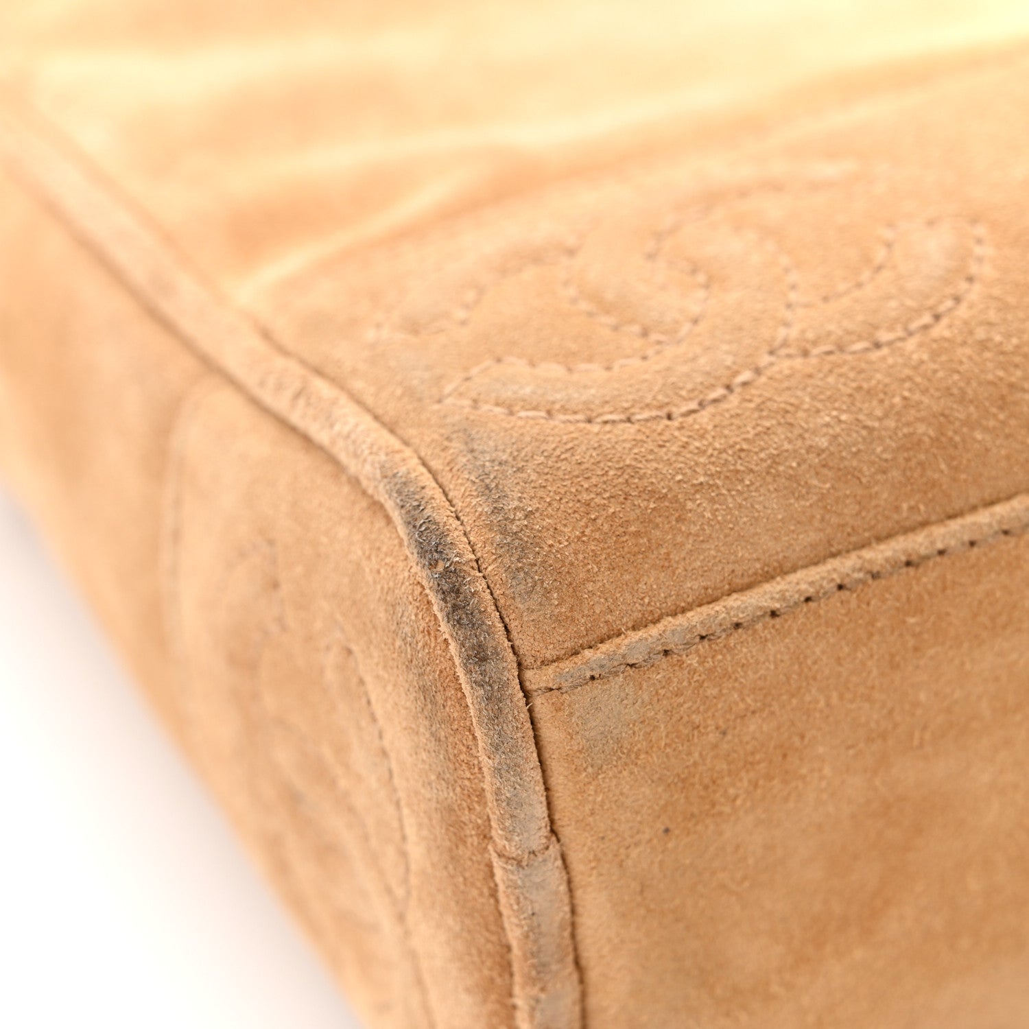 Chanel Suede CC Shoulder Bag Beige 13 of 15