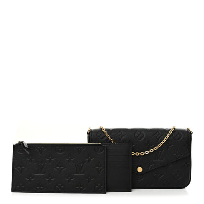 Louis Vuitton Empreinte Pochette Felicie Chain Wallet Black 3 of 10