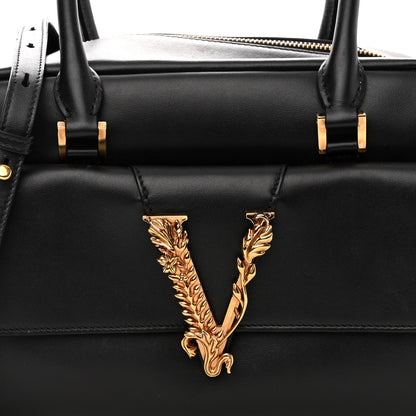 Versace Saffiano Virtus Small Bowling Bag Black 7 of 10