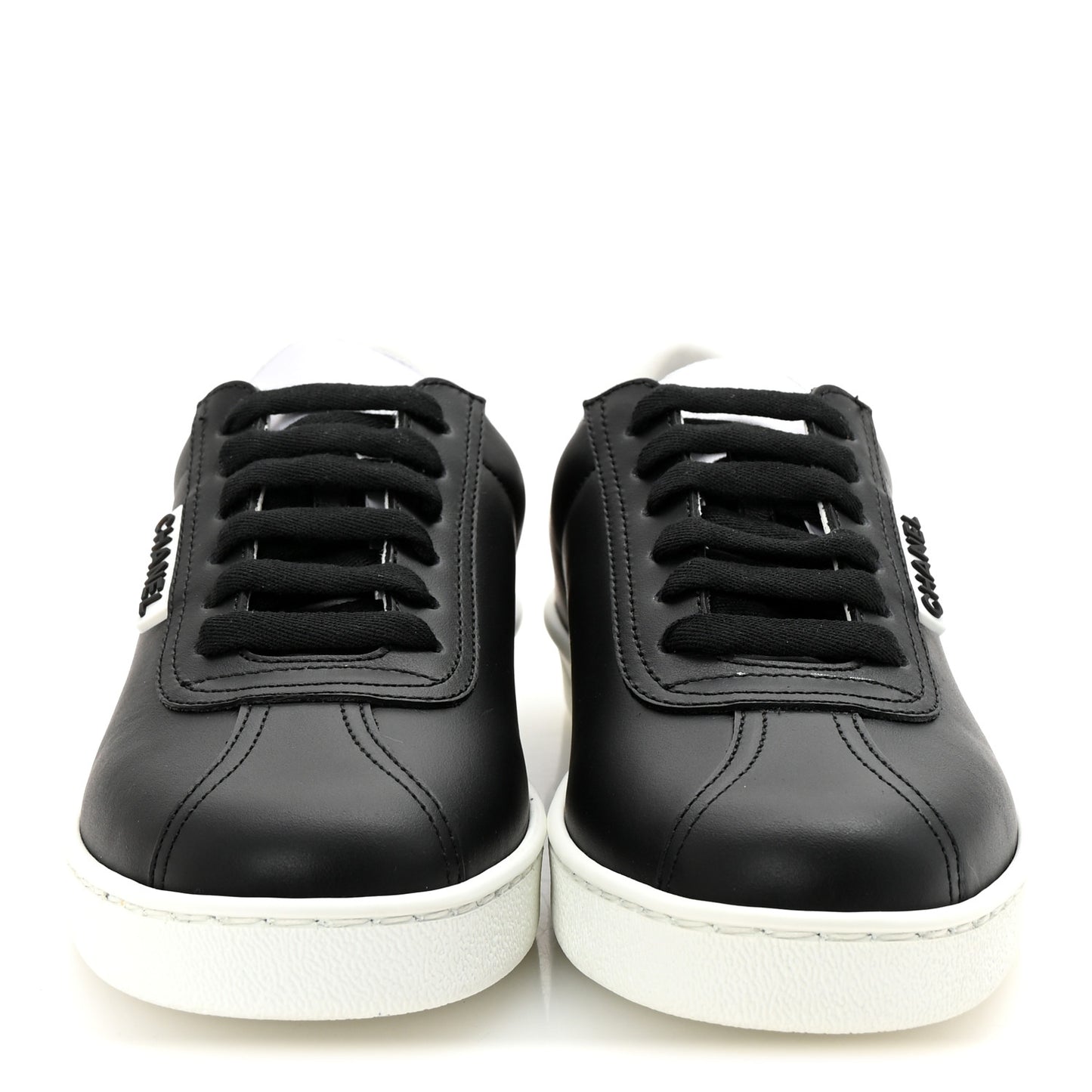 Calfskin CC Womens Sneakers 35 Black