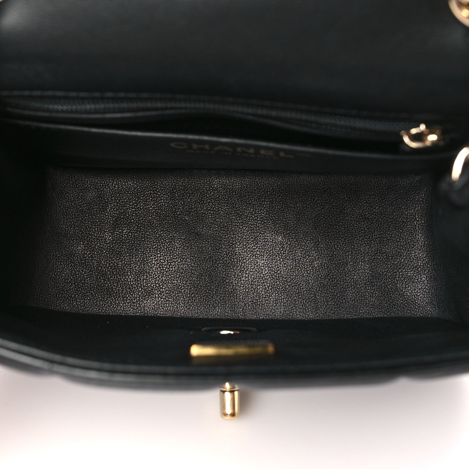 Chanel Lambskin Resin Crystal Square Quilted Mini Monacoco Flap Black 5 of 10