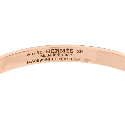 Hermes 18K Rose Gold Diamond PM Kelly Pave Bracelet SH 3 of 4
