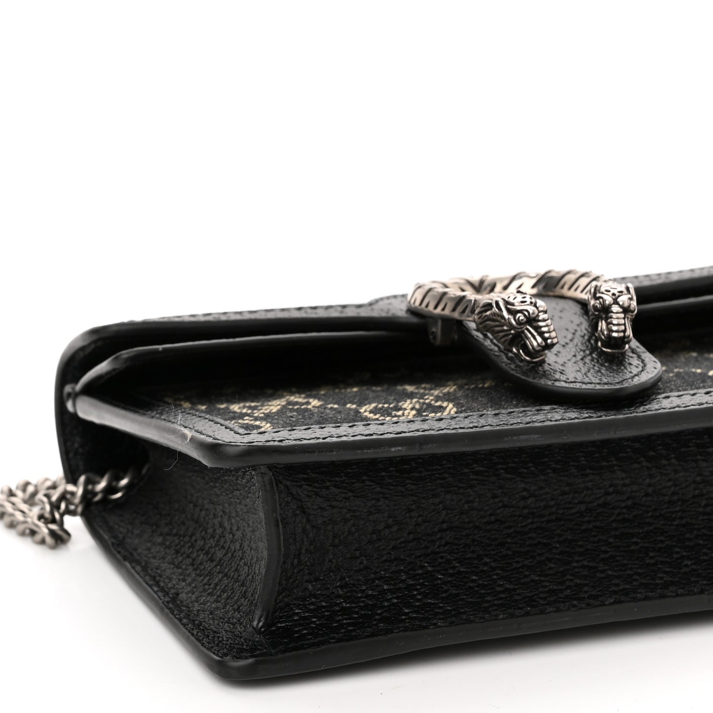 Jacquard Black Denim GG Monogram Super Mini Dionysus Shoulder Bag Black Ivory