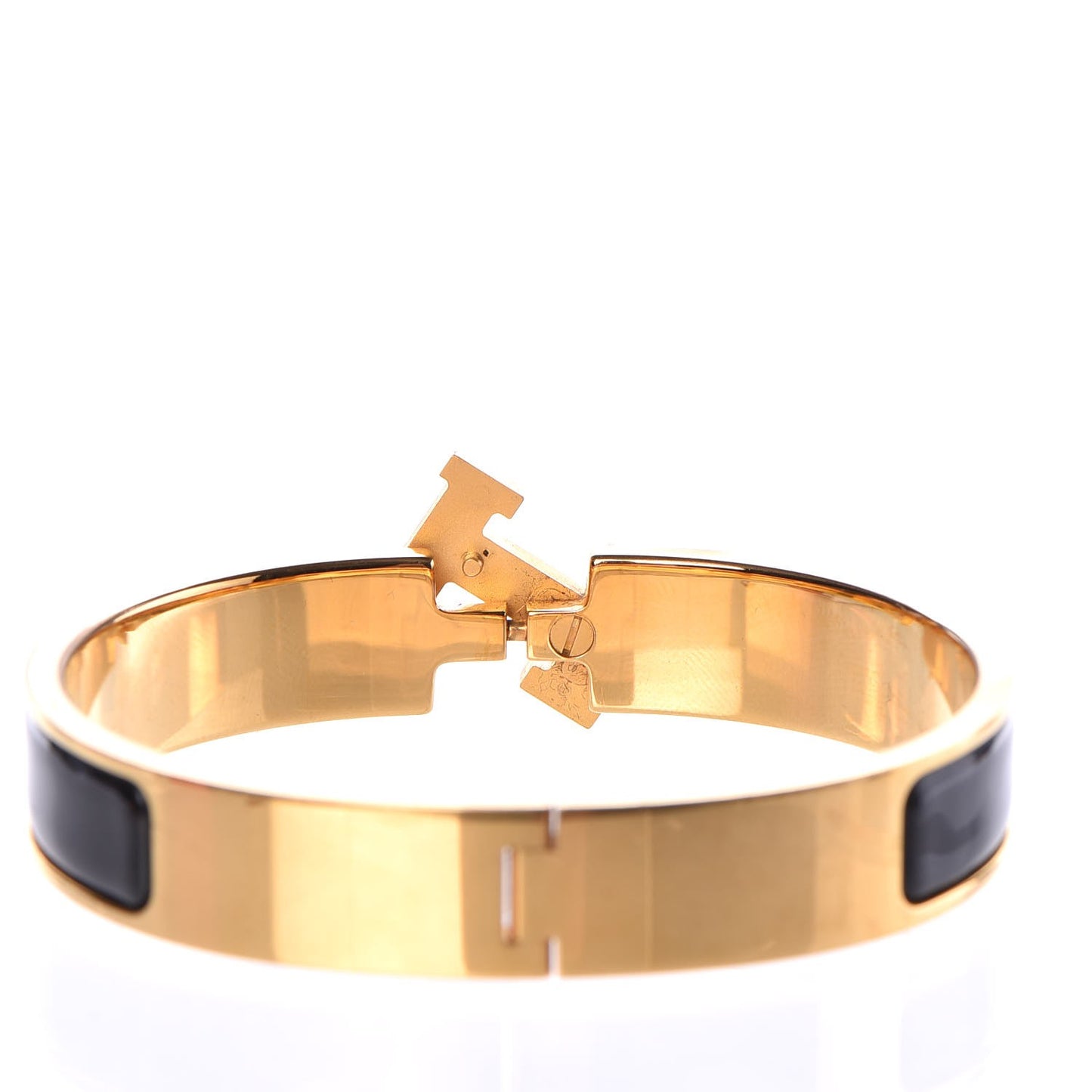 Enamel Narrow Clic Clac H Bracelet GM Black