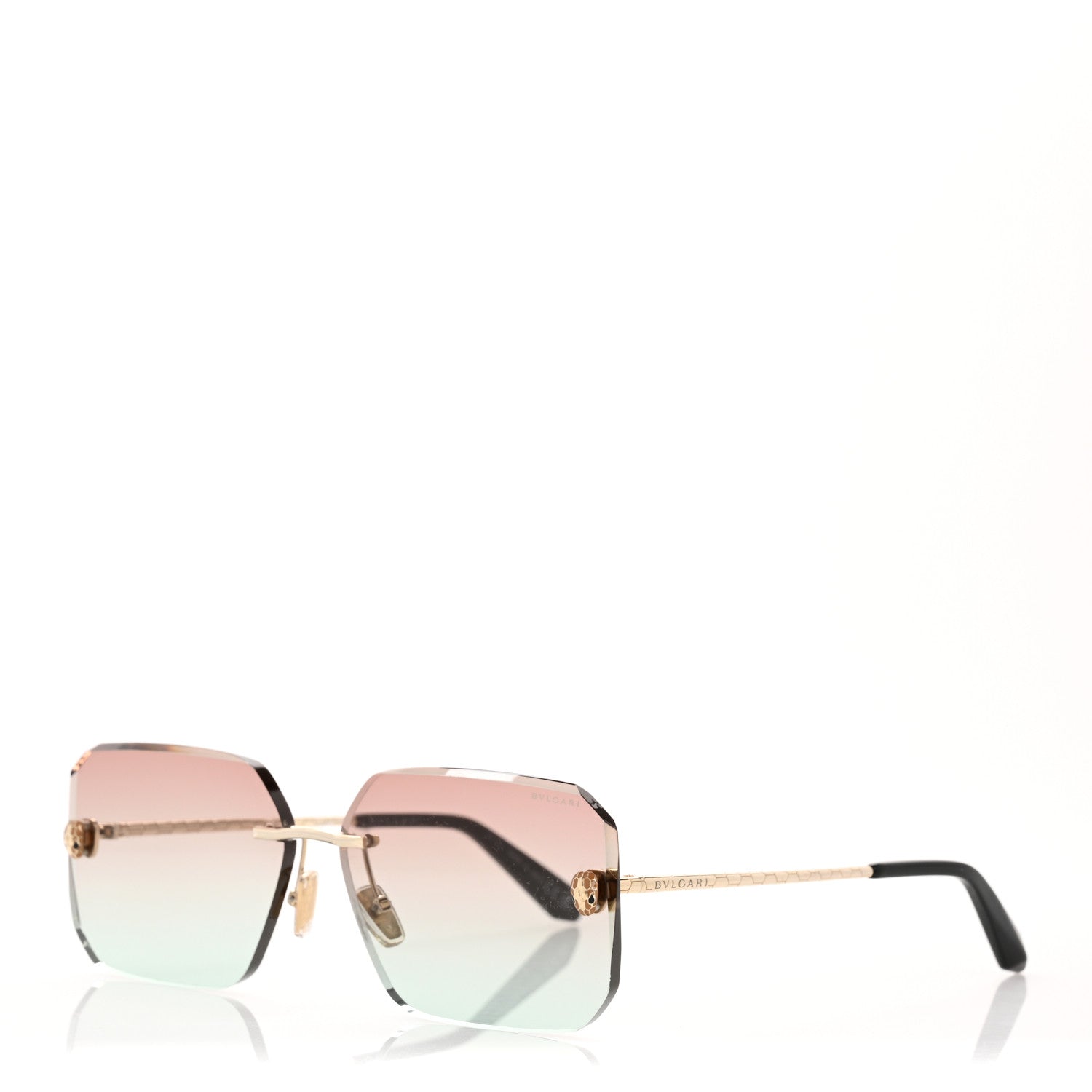 Bulgari Metal Serpenti Rectangular Sunglasses BV40026U Gold Orange Gradient 1 of 7