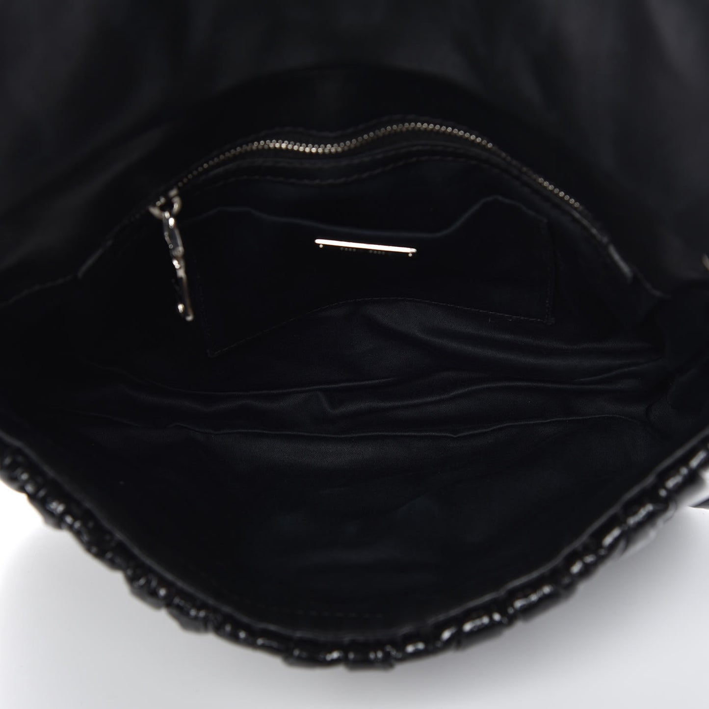 Vernice Matelasse Shoulder Bag Black