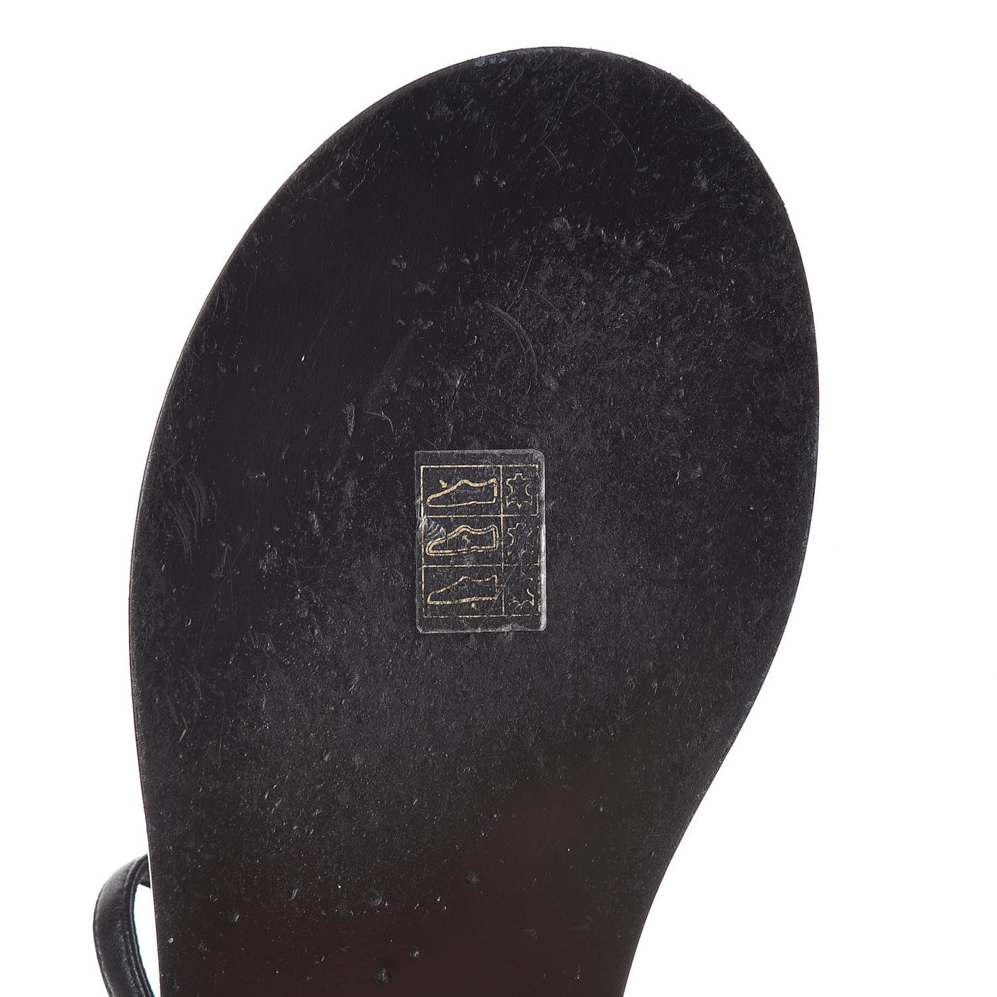 Lambskin Patent Calfskin CC Chain Thong Sandals 39 Black
