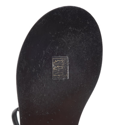 Chanel Lambskin Patent Calfskin CC Chain Thong Sandals 39 Black 11 of 13
