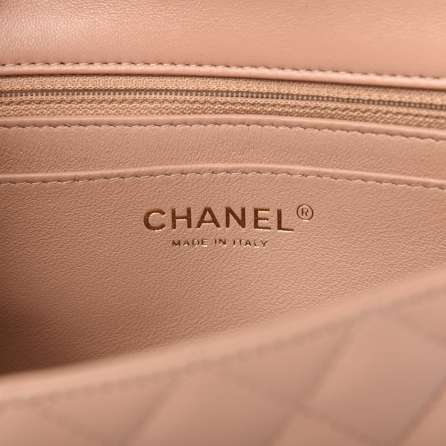 Chanel Lambskin Quilted Mini Rectangular Flap Dark Beige 8 of 11