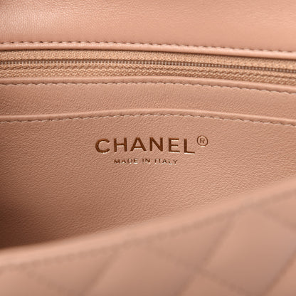 Chanel Lambskin Quilted Mini Rectangular Flap Dark Beige 8 of 11