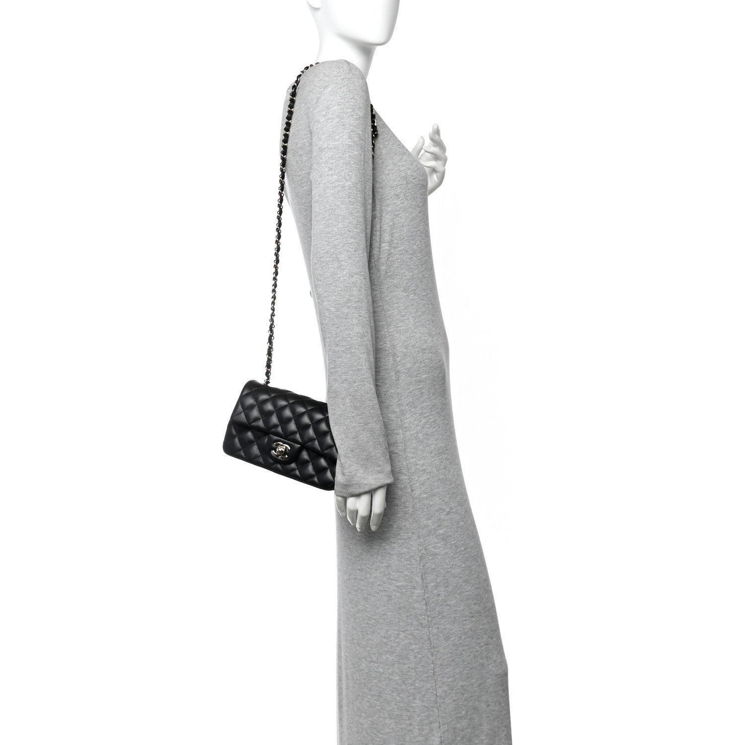 Chanel Lambskin Quilted Mini Rectangular Flap Black 2 of 11