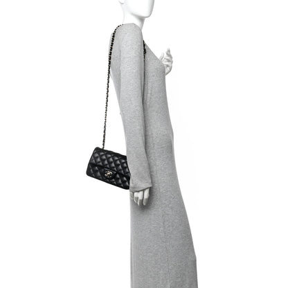 Chanel Lambskin Quilted Mini Rectangular Flap Black 2 of 11