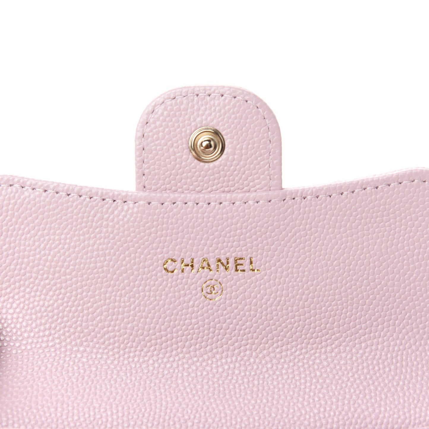 Caviar Quilted Flap Card Holder Wallet Light Pink