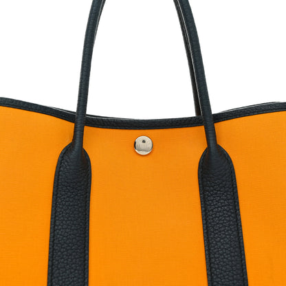 Hermes Toile Officier Negonda Garden Party 30 TPM Jaune D'Or Bleu Outremer 8 of 14