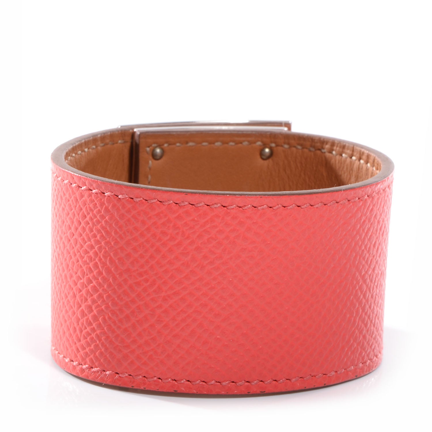 Hermes Epsom Kelly Dog Bracelet Rose Jaipur 6 of 7