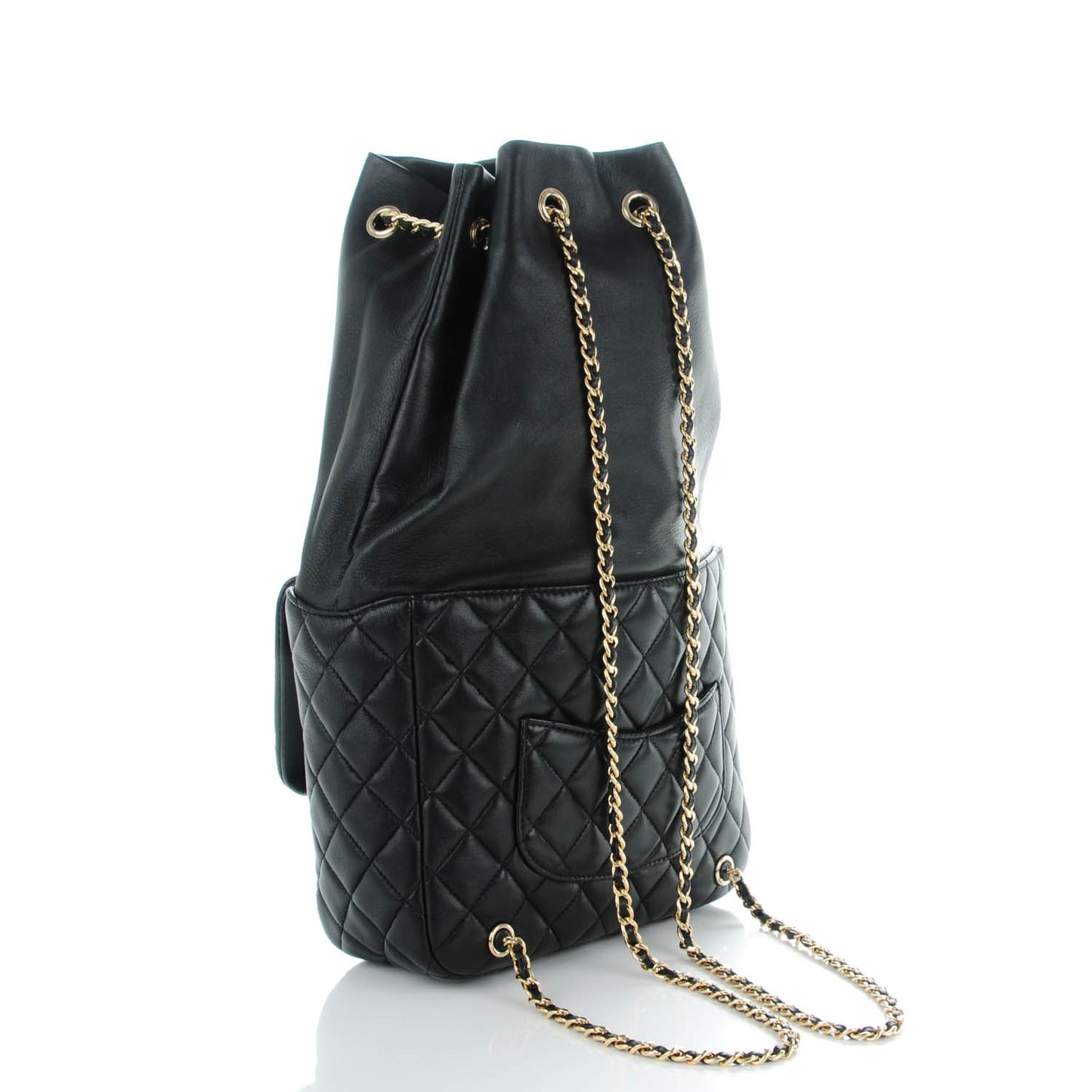 Lambskin Quilted Large In Seoul Backpack Navy