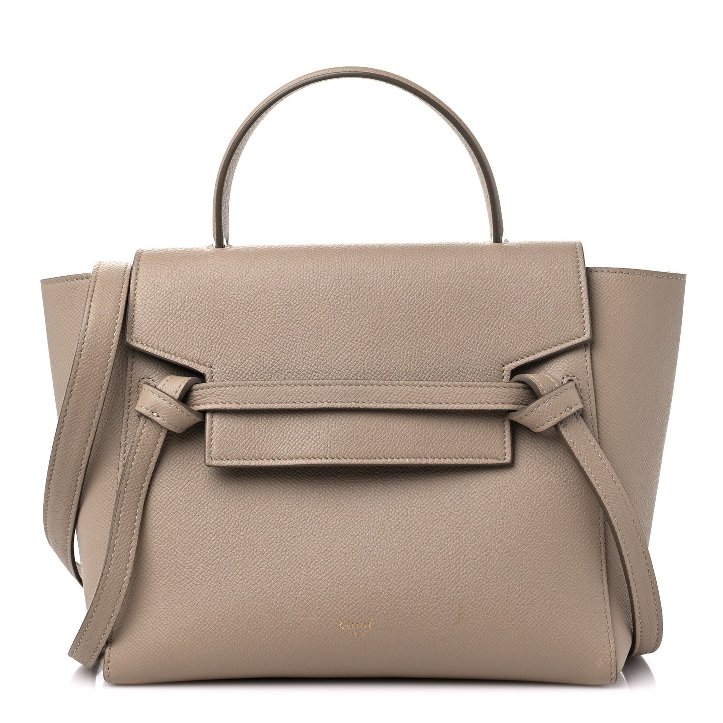 Grained Calfskin Micro Belt Bag Beige