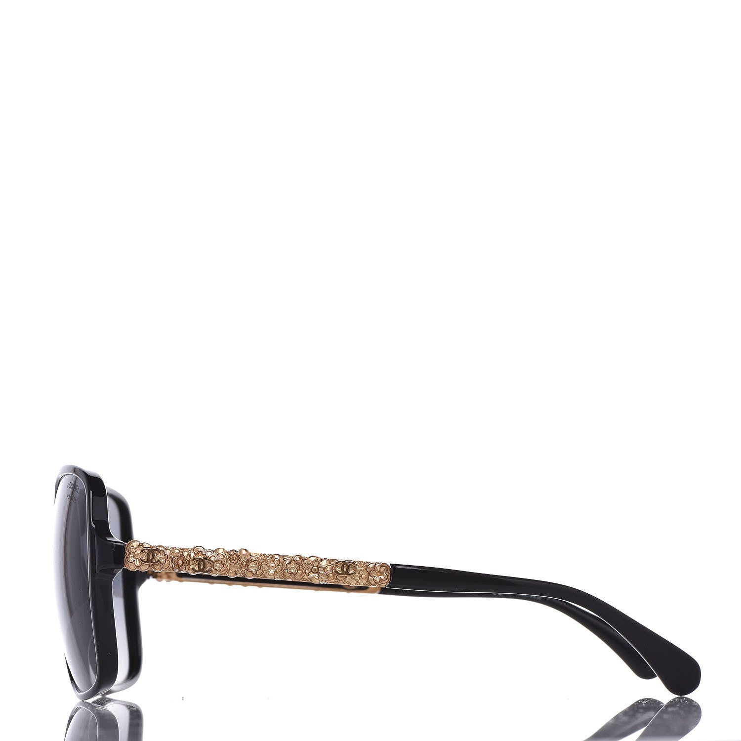 Chanel Acetate Polarized Bijou Square Sunglasses 5355 Black 2 of 9