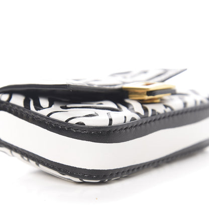 Fendi X JOSHUA VIDES Nappa Vitello King FF Embossed Nano Baguette Charm White Black 7 of 10