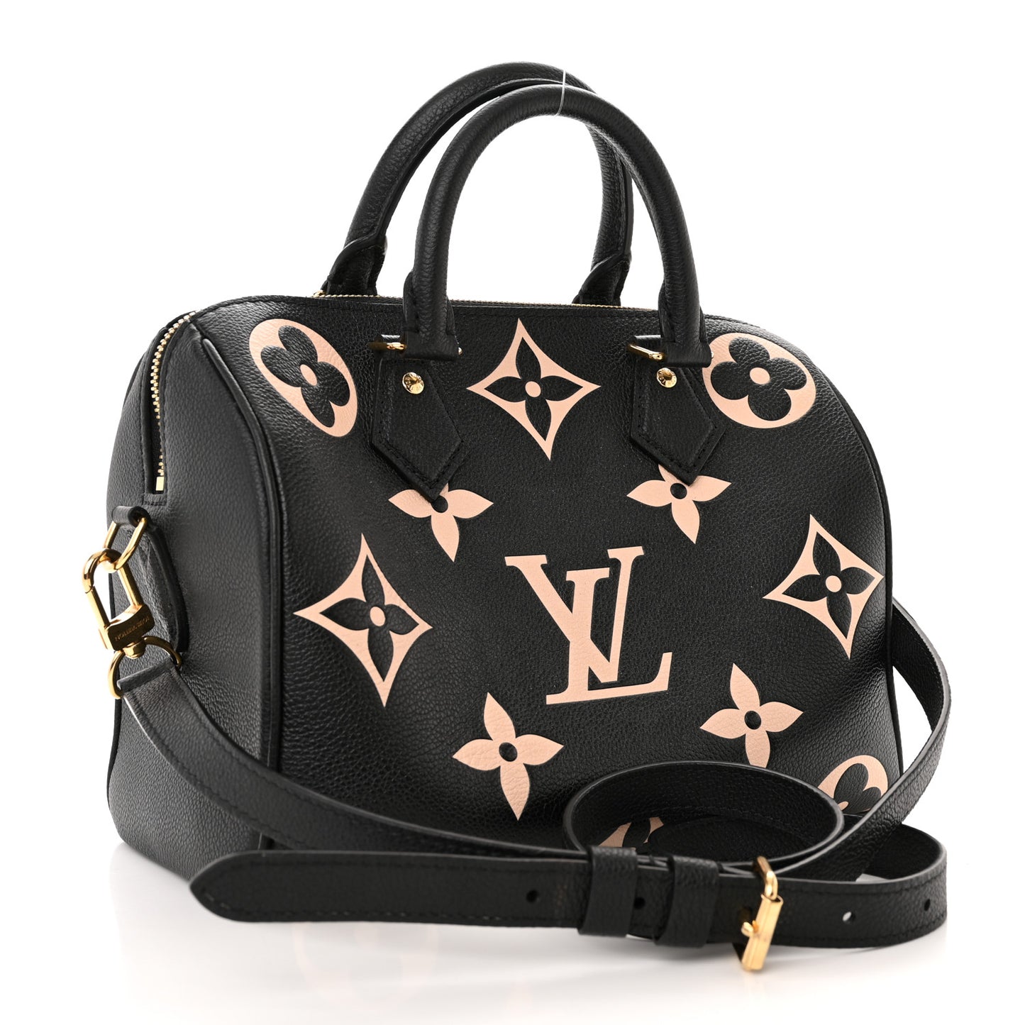 Empreinte Monogram Giant Speedy Bandouliere 25 Black Beige