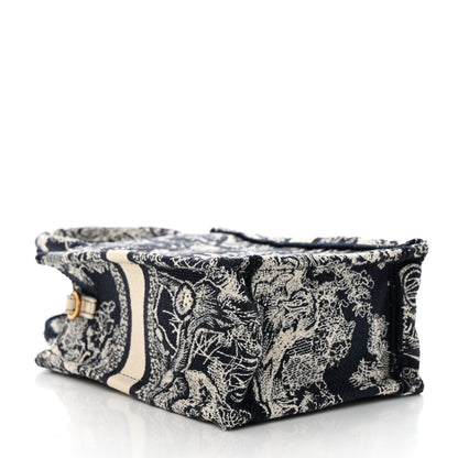 Christian Dior Canvas Toile de Jouy Reverse Embroidered Mini Book Tote Phone Bag Blue 4 of 10