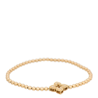 Roberto Coin 18K Yellow Gold Diamond Petite Venetian Small Station Stretch Bracelet 1 of 3