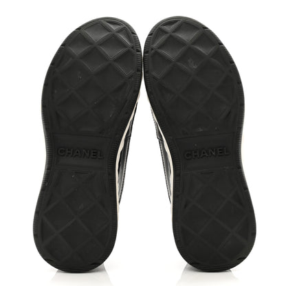 Chanel Velvet Calfskin Mixed Fibers CC Sneakers 36.5 Black 5 of 10