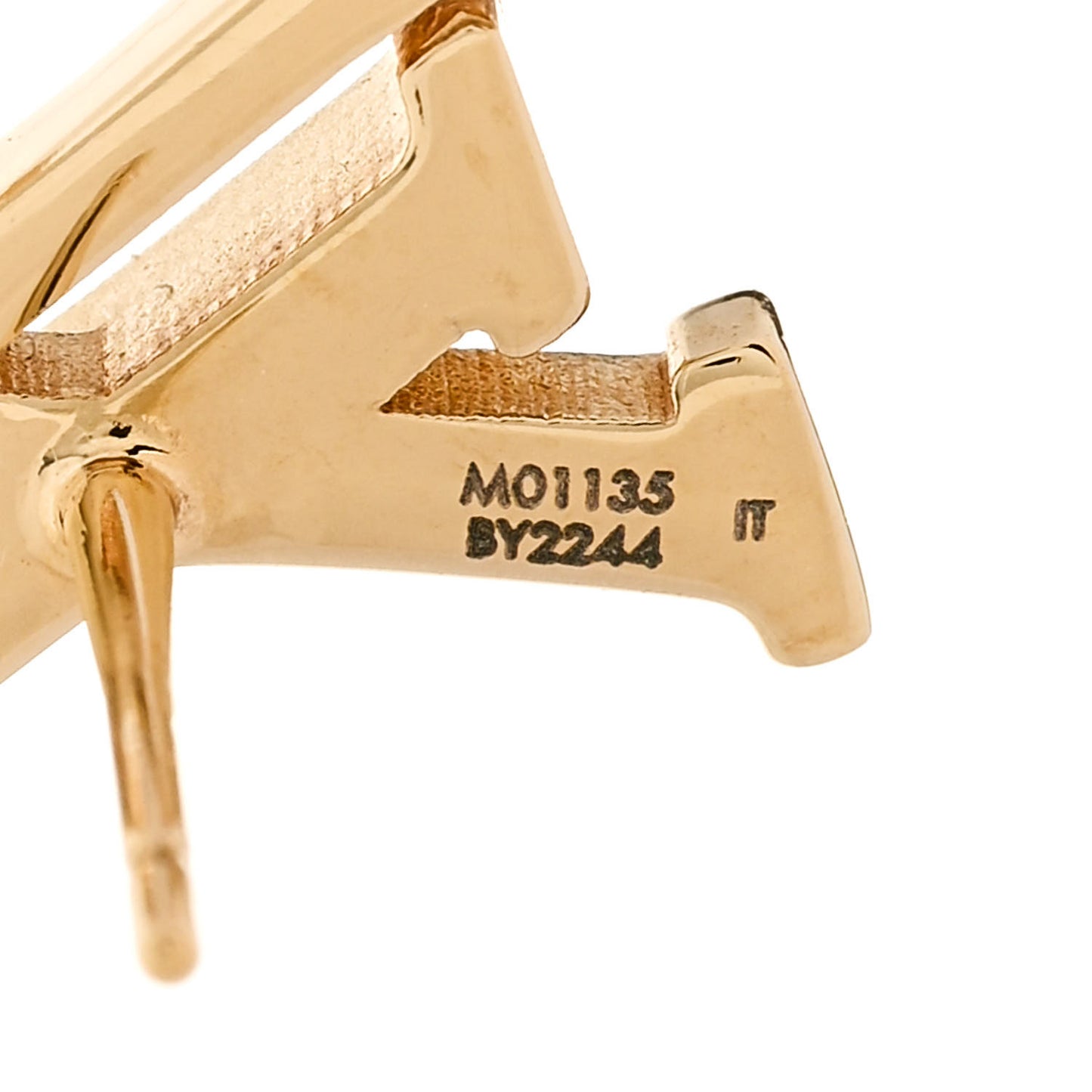 Metal Enamel LV Iconic Earrings Gold