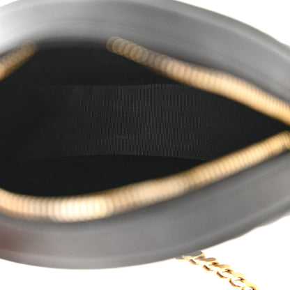 Saint Laurent Grain De Poudre Matelasse Chevron Quilted Round Vinyle Camera Bag Black 5 of 11