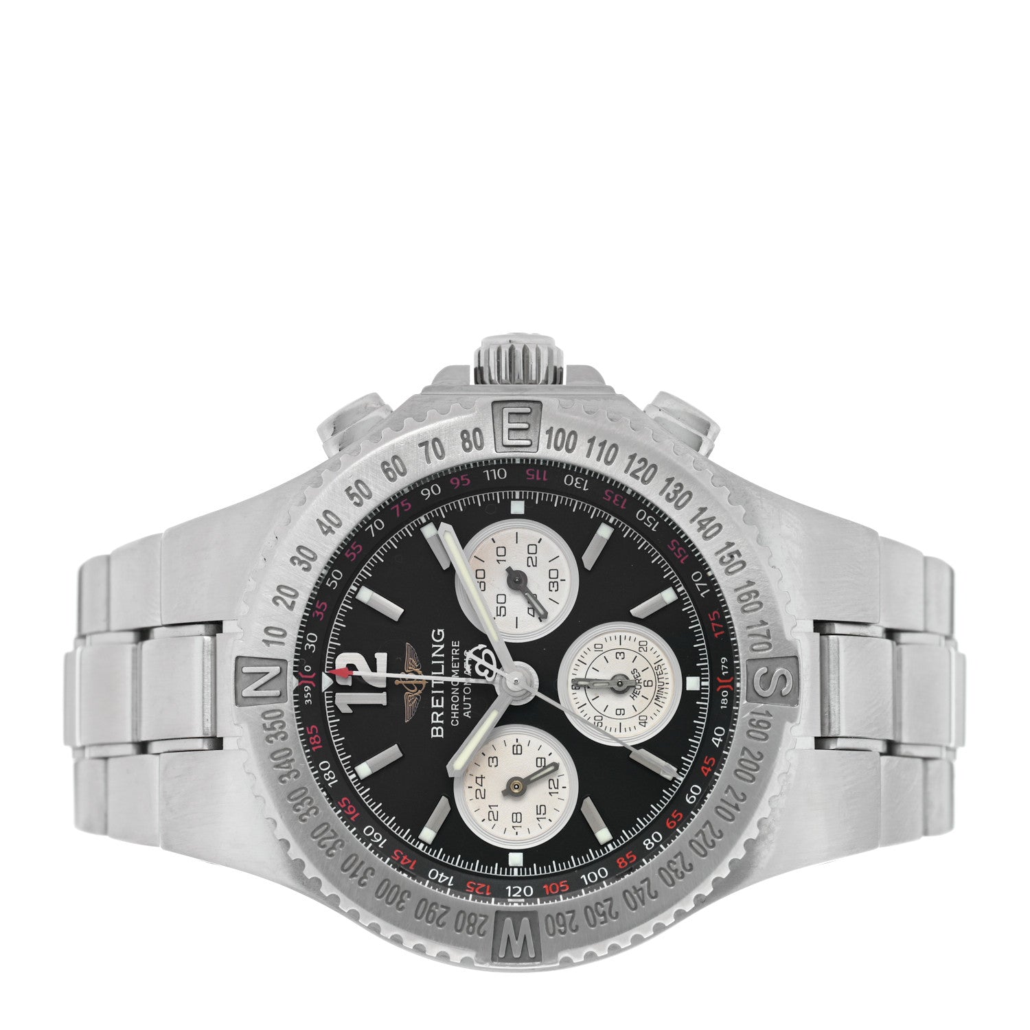 Breitling Stainless Steel 45mm Hercules Chronograph Automatic Watch Black A39363 2 of 5
